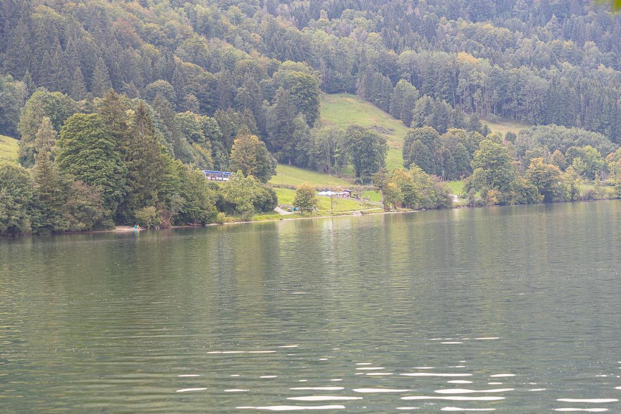 Apartamento VIP Deluxe 107qm auf zwei Etagen 1 Dopplezimmer EG 1 Doppelzimmer auf der Galerie sowie 2 Badezimmer und komplette Küche mit Mikrowelle und Backofen Ideal für 1 bis 6 Gäste Direkter Blick auf Garten und Bergblick Alles nur nicht 0815 Schliersee Exterior foto